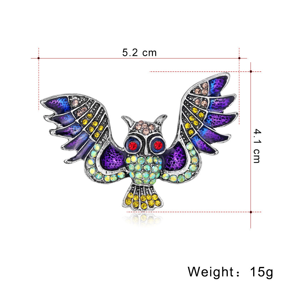 Owl Rhinestone Brooch PA4187