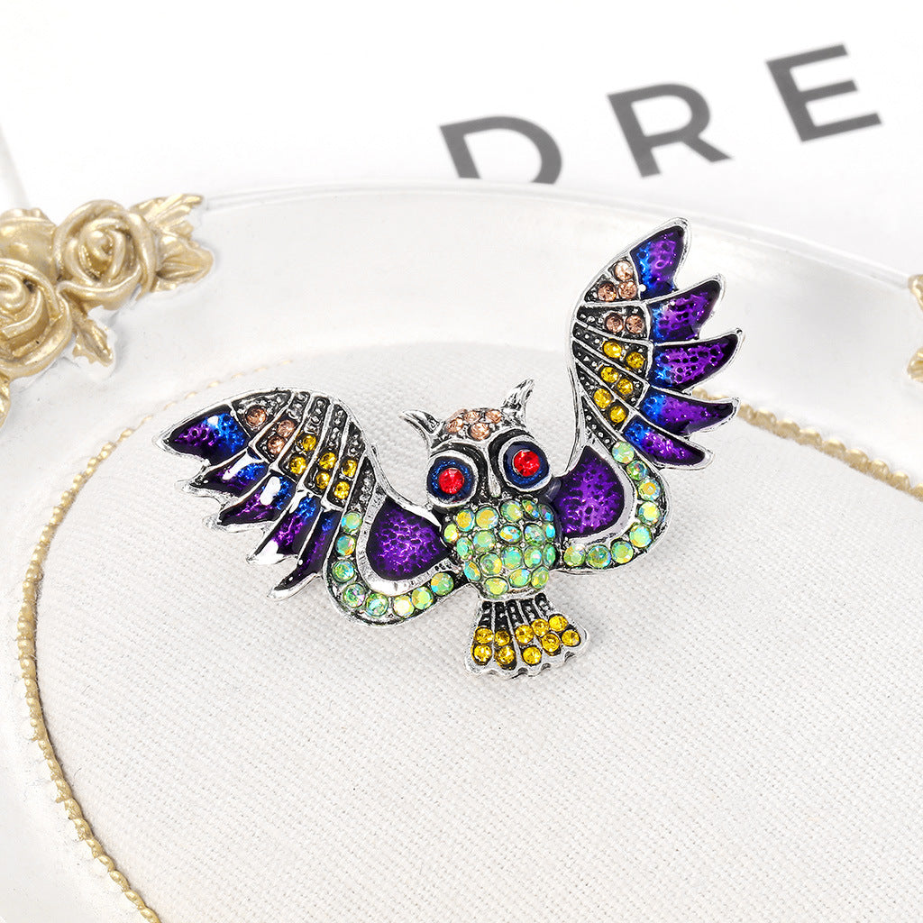 Owl Rhinestone Brooch PA4187