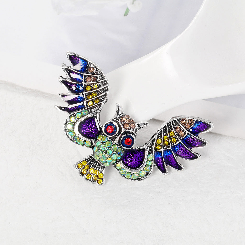 Owl Rhinestone Brooch PA4187