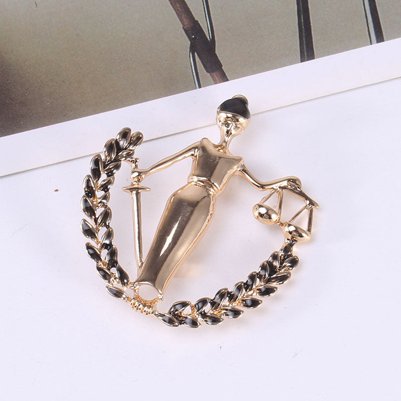 Libra Alloy Brooch PA4282