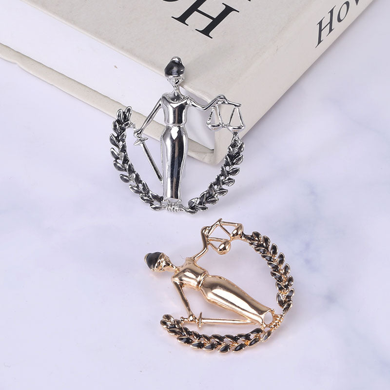 Libra Alloy Brooch PA4282