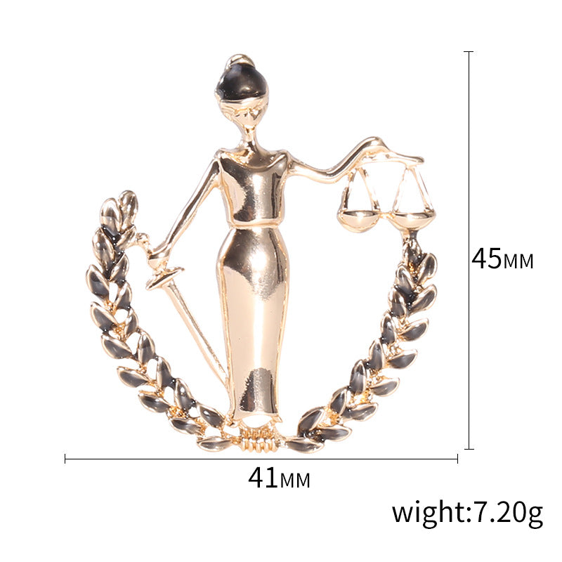 Libra Alloy Brooch PA4282
