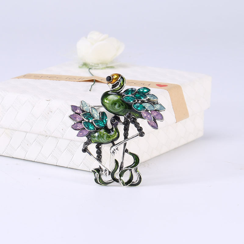 Flamingo Rhinestone Brooch PA4283