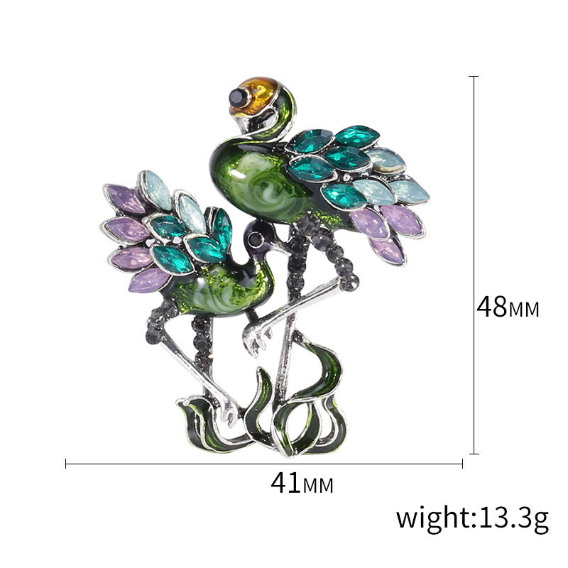 Flamingo Rhinestone Brooch PA4283