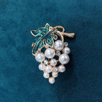 Grape Pearl Rhinestone Brooch PA4298