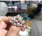 Grape Pearl Rhinestone Brooch PA4298