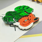 Leaf Tiger Acrylic Brooch PA4414