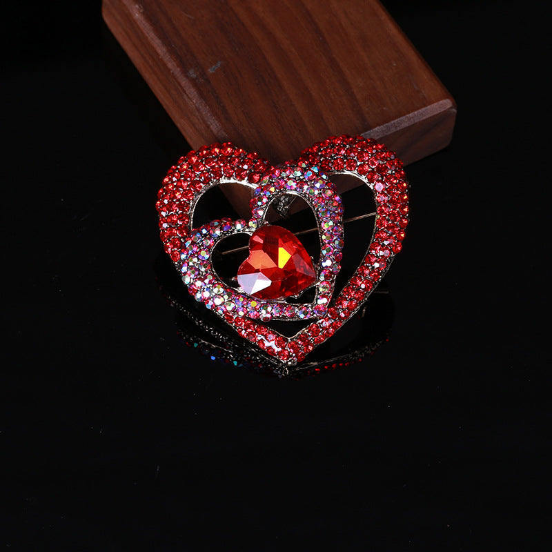 Heart Rhinestone Brooch PA4554 - view 6