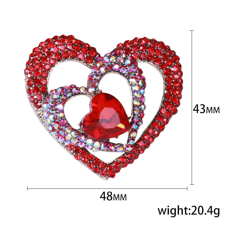 Heart Rhinestone Brooch PA4554 - view 2