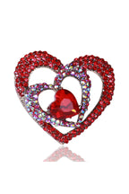 Heart Rhinestone Brooch PA4554