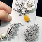 Radomly Cubic Zirconia Brooch PA4564