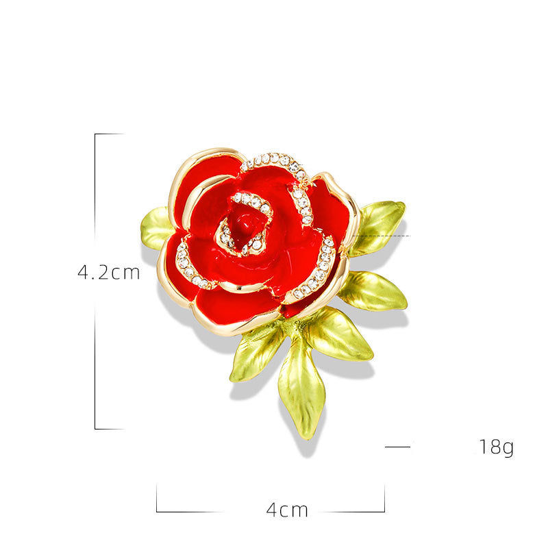 Rose Rhinestone Brooch PA4572 - view 2