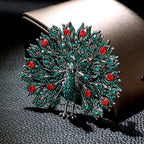 Peacock Rhinestone Brooch PA4582