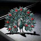 Peacock Rhinestone Brooch PA4582