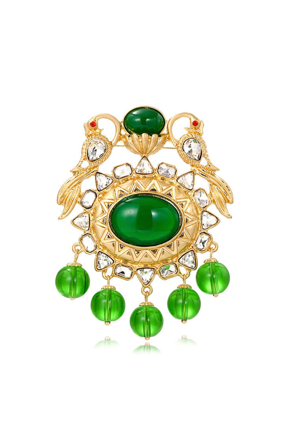 Peacock Tassel Rhinestone Brooch PA4619