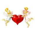 Heart Angel Rhinestone Brooch PA4691