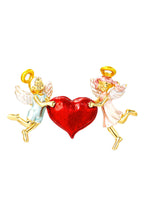 Heart Angel Rhinestone Brooch PA4691