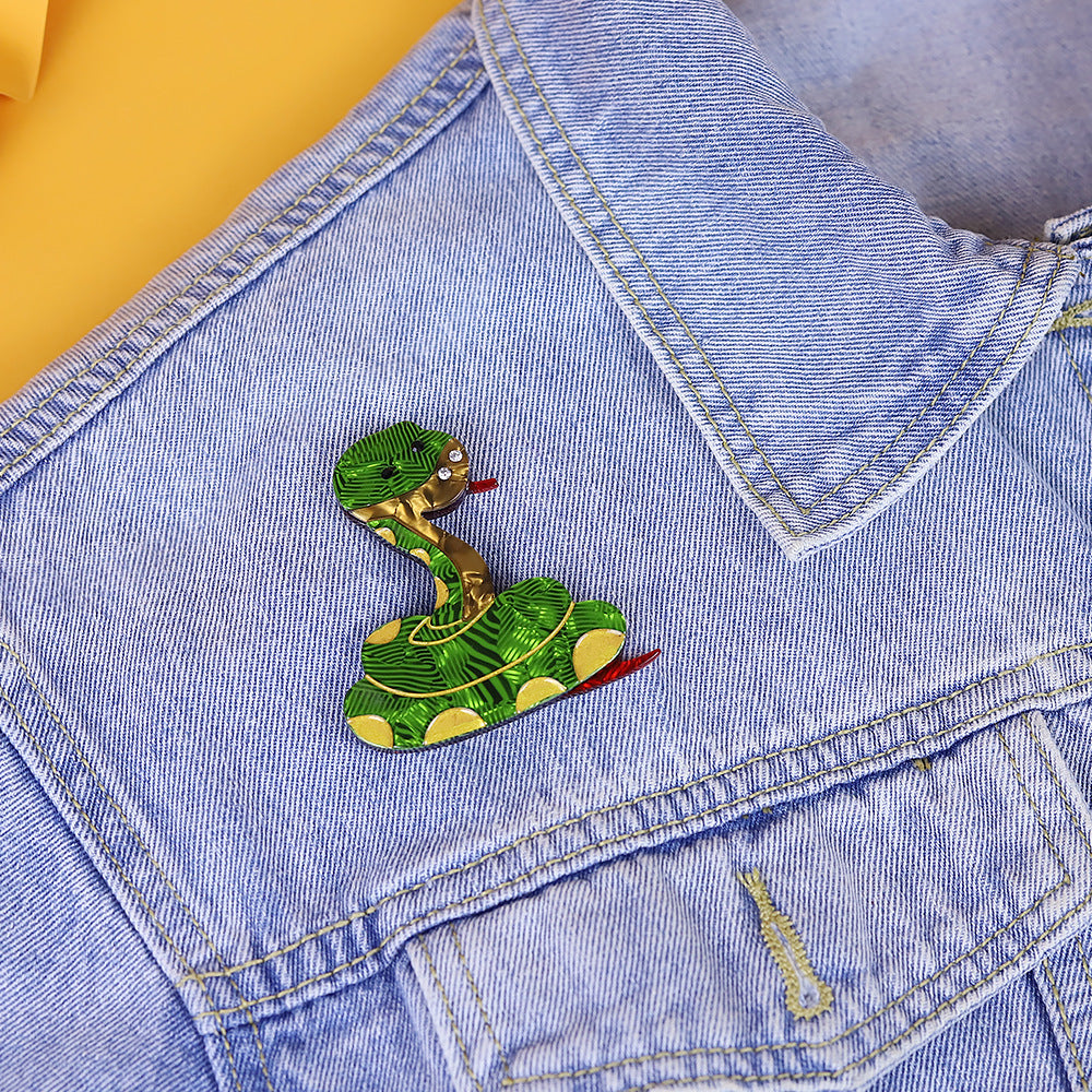 Snake Acrylic Brooch PA4703 - view 5