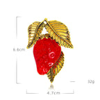 Strawberry Alloy Brooch PA4713 - view 4