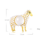 Sheep Pearl Alloy Brooch PA4721
