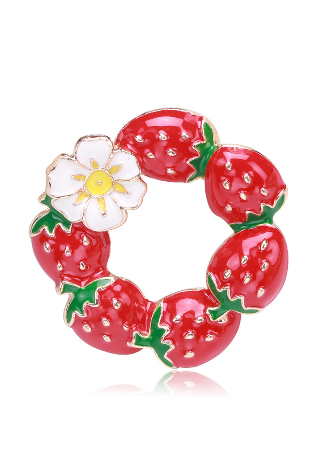 Strawberry Wreath Alloy Brooch PA4800