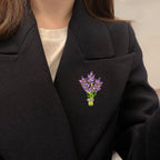 Floral Rhinestone Brooch PA4807 - view 2