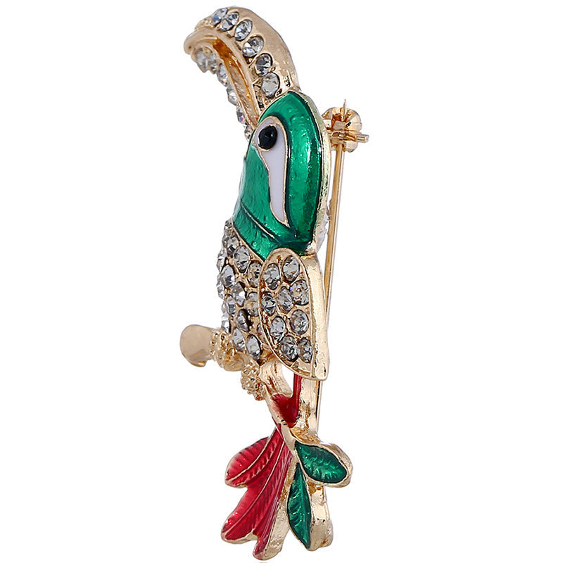 Parrot Rhinestone Brooch PA4816