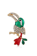 Parrot Rhinestone Brooch PA4816