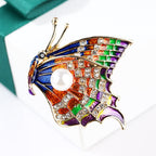 Butterfly Pearl Rhinestone Brooch PA4840
