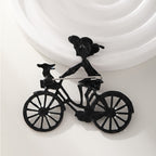 Bicycle Girl Alloy Brooch PA4880