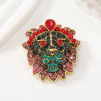 Lion Rhinestone Brooch PA4918