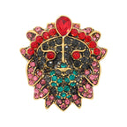 Lion Rhinestone Brooch PA4918