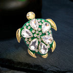 Turtle Rhinestone Brooch PA4919 - view 5