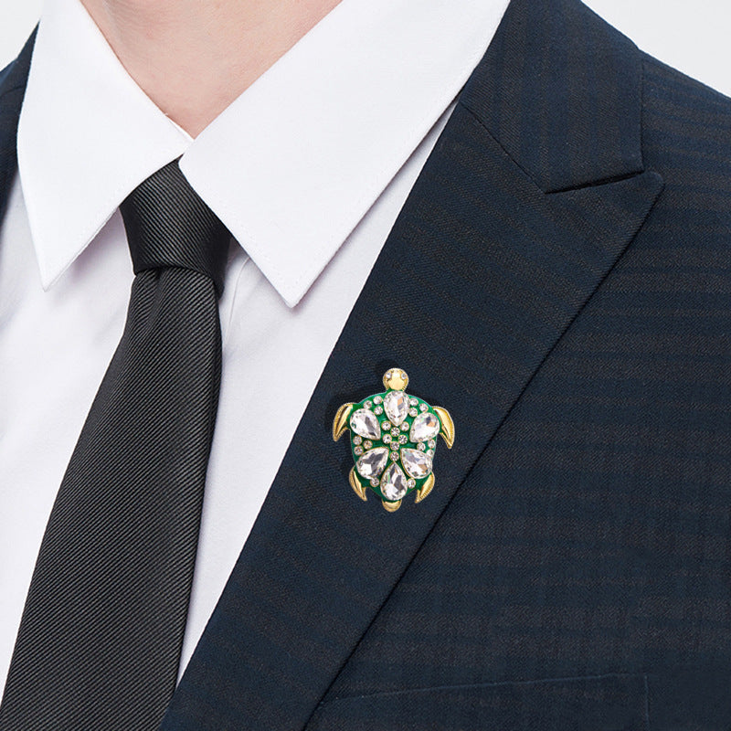 Turtle Rhinestone Brooch PA4919 - view 6