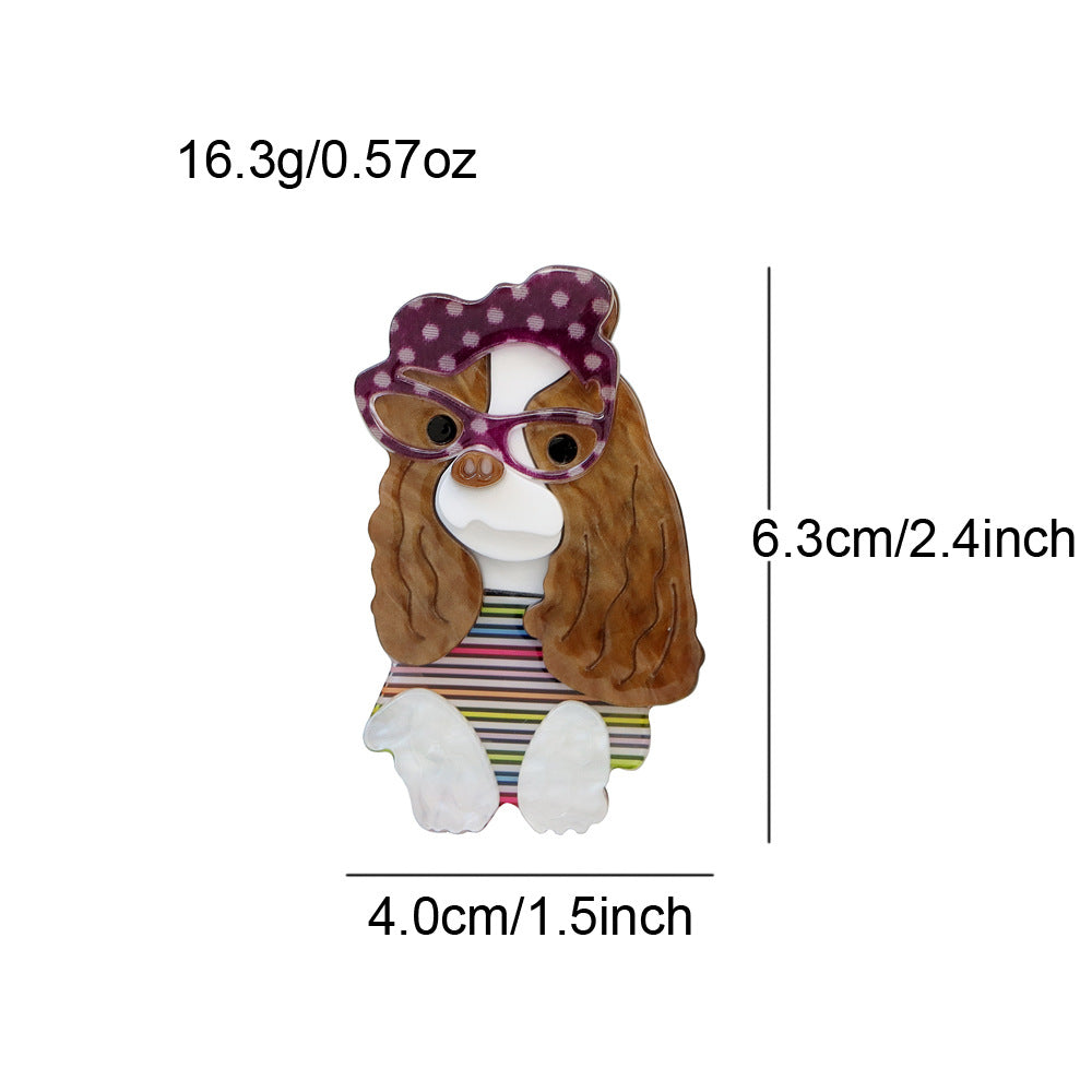 Cute Poodle Acrylic Brooch PA5029