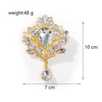 Crown Teardrop Rhinestone Brooch PA5198 - view 10