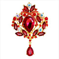 Crown Teardrop Rhinestone Brooch PA5198 - view 2