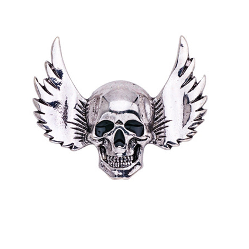 Winged Skull Bones Brooch PA5212