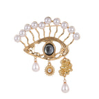 Pearl Evil Eye Alloy Brooch PA5228