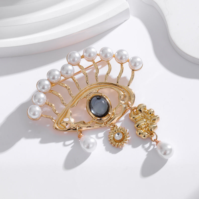Pearl Evil Eye Alloy Brooch PA5228 - view 5