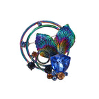 Botanical Flower Rhinestone Brooch PA5274