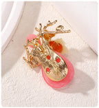 Pink Teardrop Flower Brooch PA5279