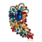 Large Rhinestone Leaf Oval Brooch PA5292