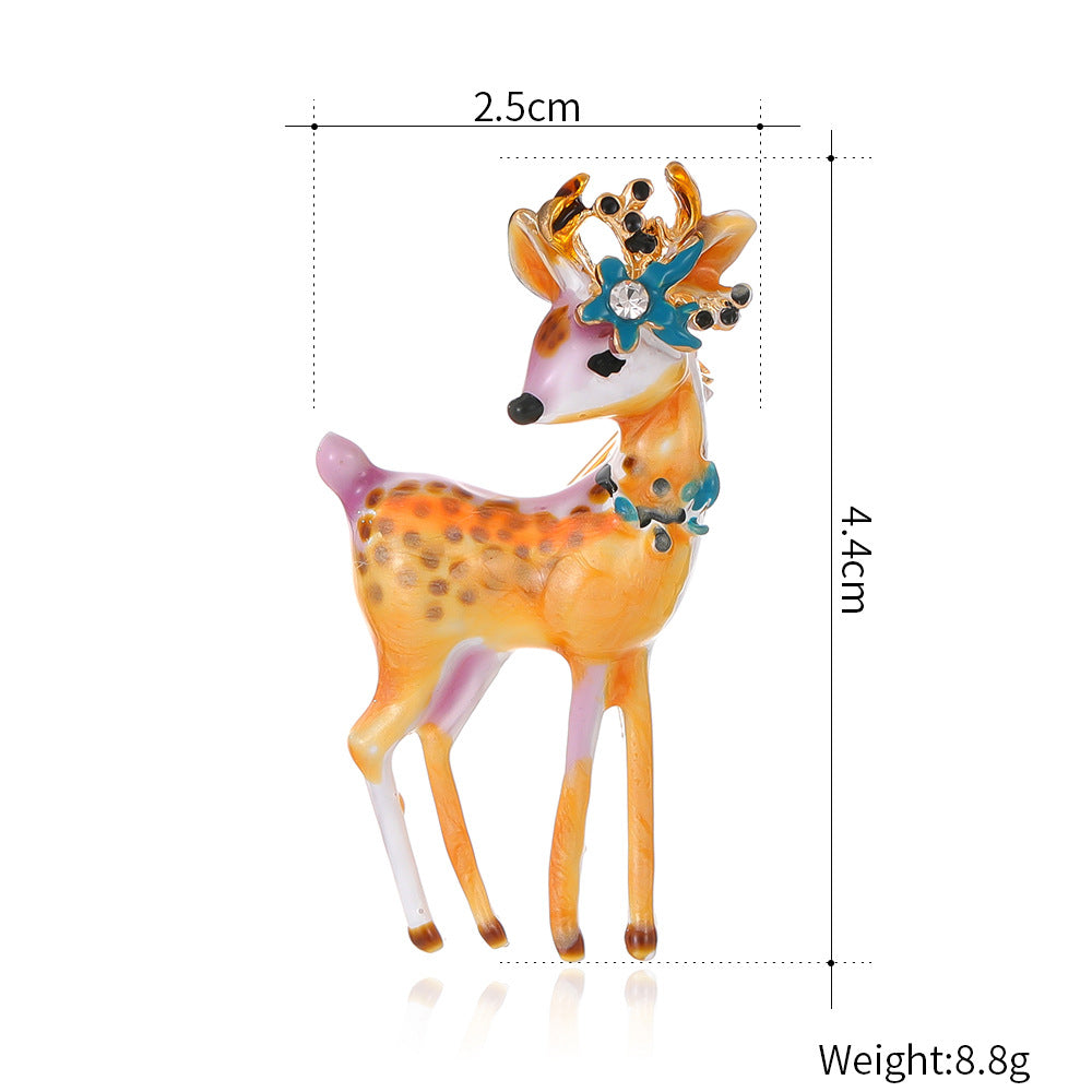 Christmas Baby Deer Enamel Brooch PA5324 - view 2