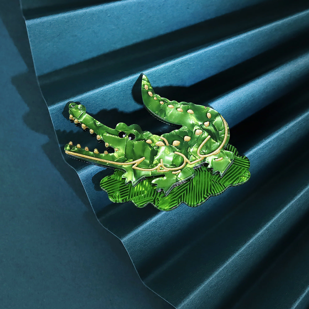 Acrylic Cute Crocodile Brooch PA5384 - view 6