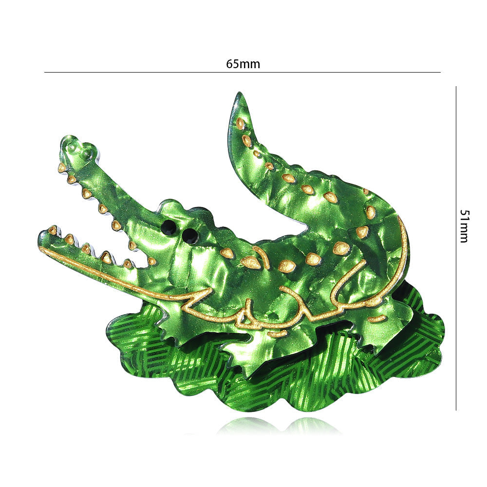 Acrylic Cute Crocodile Brooch PA5384 - view 2