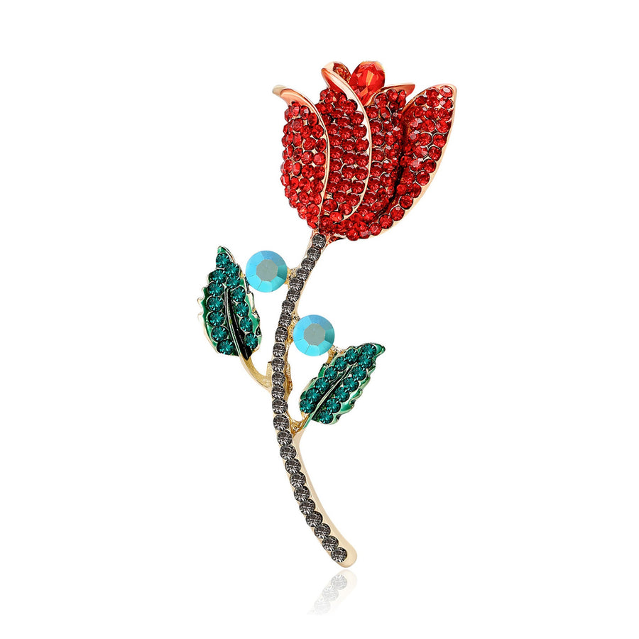 Rhinestone Rose Brooch PA5461