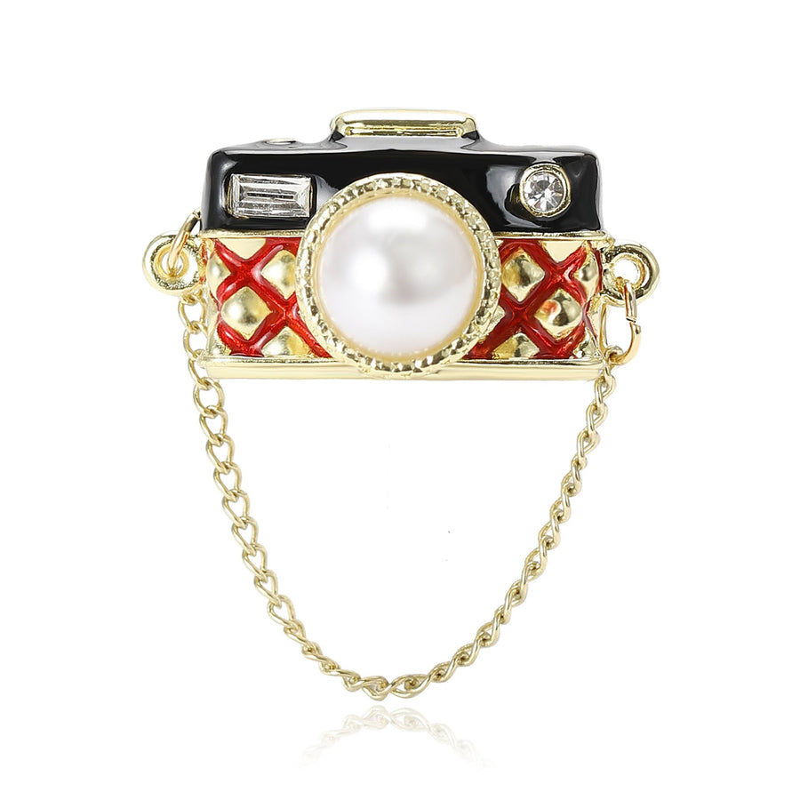 Camera Alloy Rhinestone Brooch PA5519