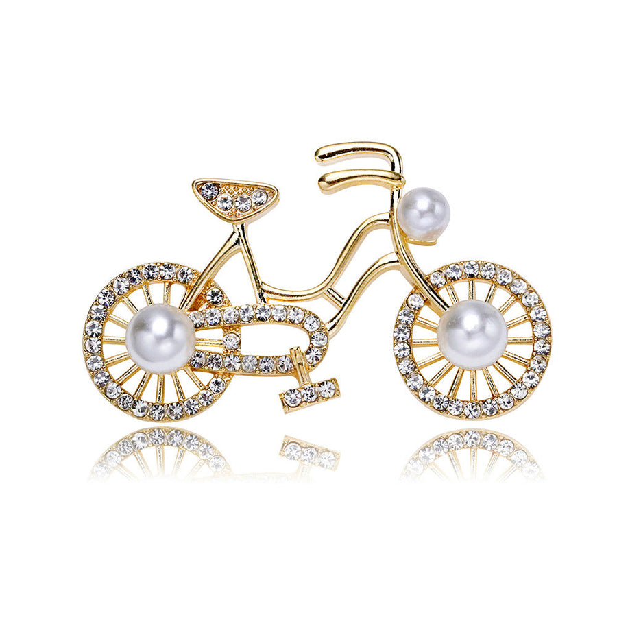 Bicycle Rhinestone Crystal Alloy Brooch PA5708