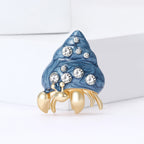 Hermit Crab Alloy Rhinestone Brooch PA5767